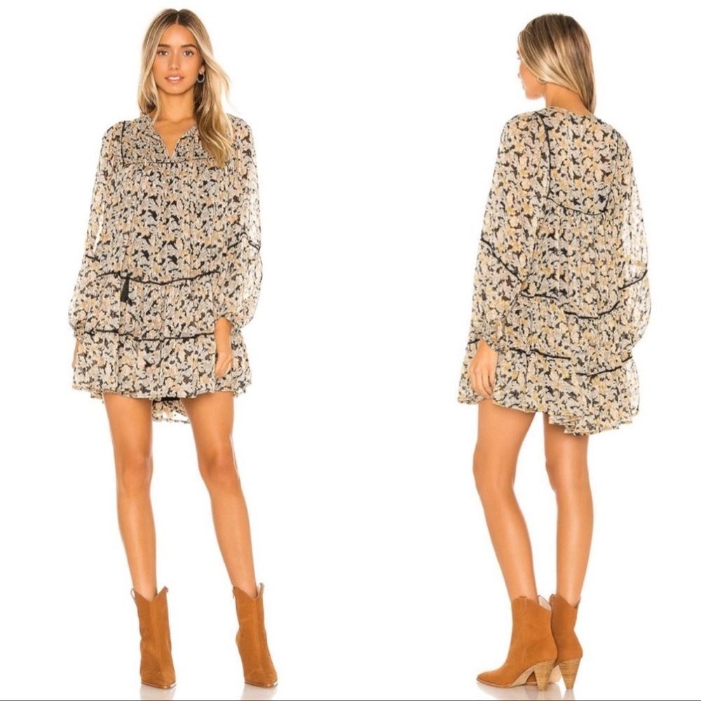 Free People Free Swinging Mini Dress - Black Combo